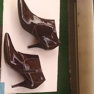 Nine West Packrat Wine Patent Leather Bootie